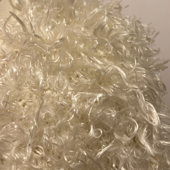 Side effects LA 90’s Glam Creamy White Fuzzy Sweater Jacket Women’s Medium - Picture 3 of 11